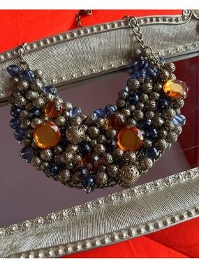 Joan Rivers Filigree Cluster Bib Necklace